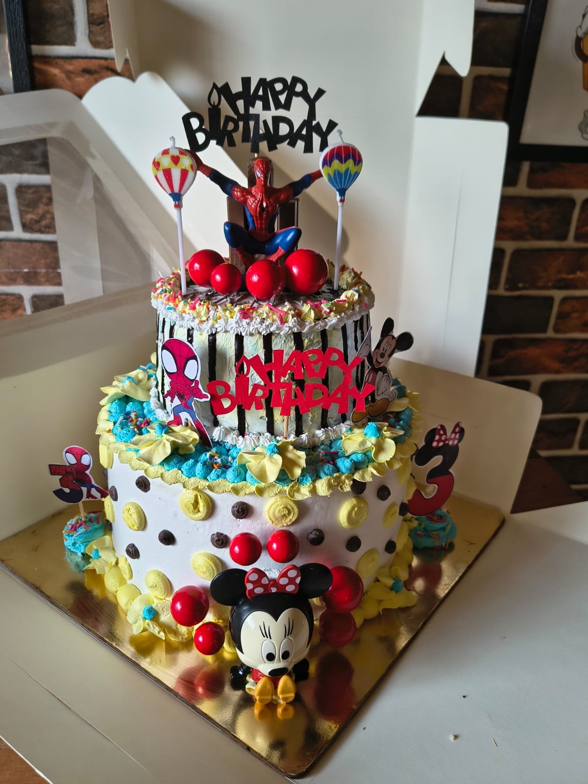 Colourful custom cake